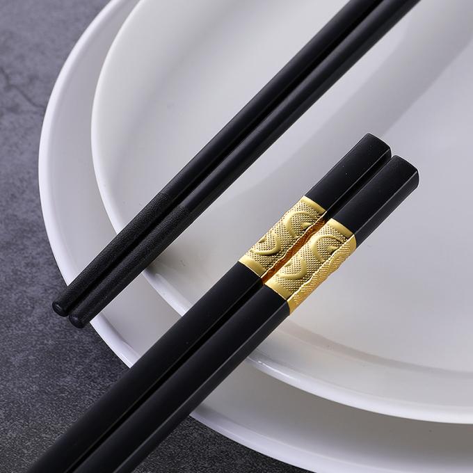 Bastoncini cinesi dei sushi della tagliatella della lega dei bastoncini 24cm della testa lunga riutilizzabile del quadrato 0