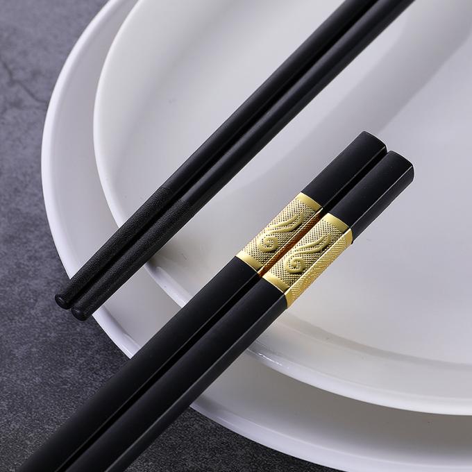 Bastoncini cinesi dei sushi della tagliatella della lega dei bastoncini 24cm della testa lunga riutilizzabile del quadrato 1