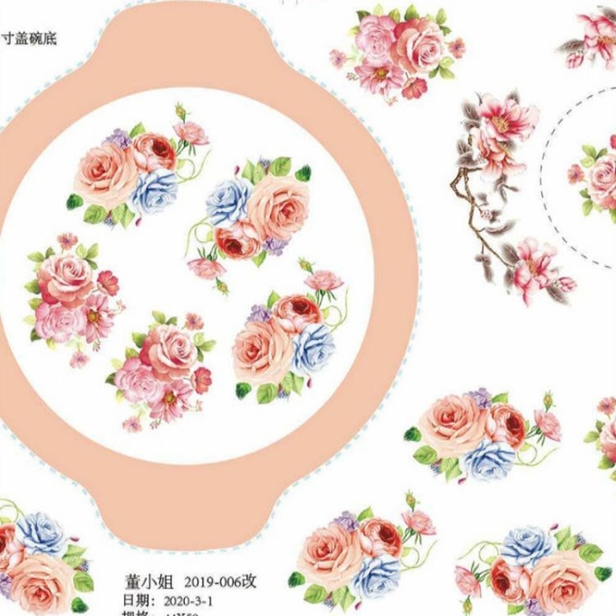 Cina Coppa ceramica carta deccale per la stampa con trasferimento d'acqua per piastre di melamina 1