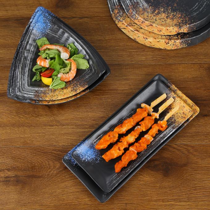 La melammina di rettangolo del ristorante dello stufato di castrato placca per il piatto della polpetta dei sushi dello spuntino della palla di pesce 1