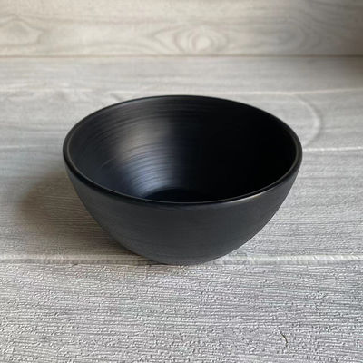 Un buon prezzo. Ciotola in melamina nera 100% per alimenti Logo personalizzabile in linea