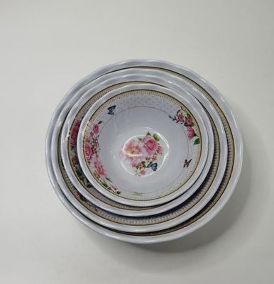 Piatto di melamina facile da pulire con aspetto in ceramica e colore brillante
