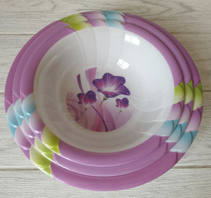 Un buon prezzo. Il padellame piano rotondo della melammina delle stoviglie mette il piatto di plastica stampato su ordinazione del servizio in linea